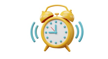 Ringing Alarm Clock: Wake-Up Call in Yellow