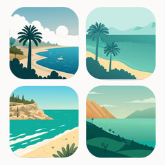 Obraz premium set of beach icons