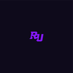 with bold monogram style cool and sporty design RU techno sport logo letter