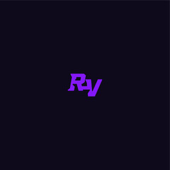 with bold monogram style cool and sporty design RV techno sport logo letter