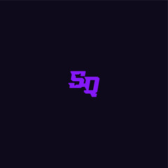 Obraz premium with bold monogram style cool and sporty design SQ techno sport logo letter