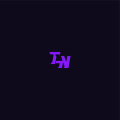 with bold monogram style cool and sporty design TN techno sport logo letter