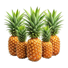 Pineapples standing in close proximity on Transparent background PNG