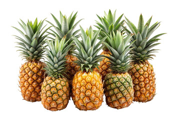 Pineapples, ripe and ready for a tropical treat on Transparent background PNG