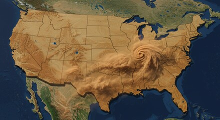 Dust Devil Vortex Sweeping Across the American Heartland