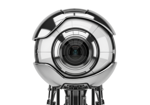Futuristic Robotic Surveillance Eye High-Resolution 3D Render