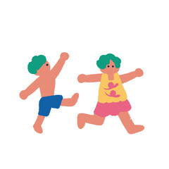 タイトル	夏を楽しむ人々のイラスト　はしゃぐ子ども