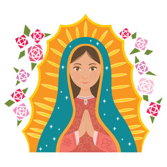 Virgin Mary, catholic invocation of our lady of Guadalupe, empress of America.