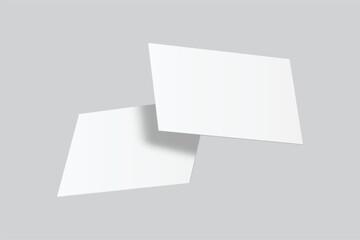Vector realistic flying business card mockup template isolated. Empty design for presentation branding, corporate, gift card, play card, game card, note cards, greeting card, invitation, credit card