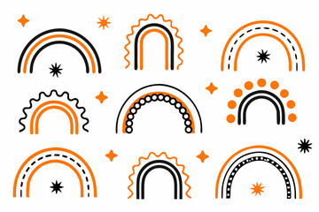 vector illustration of a set of zodiac signs