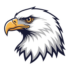 A stunning vector portrait of an American bald eagle with a sharp beak, intense eye, and majestic white feathered head, symbolizing wild nature and freedom