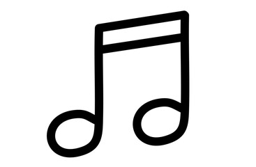 モノクロの音符シルエットデザイン