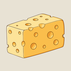 A block of cheese Swiss cheese with holes 3