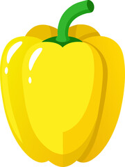 yellow Bell pepper (Capsicum) isolated on white background