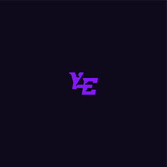 YE letter cool and sporty design techno sport logo with bold monogram style