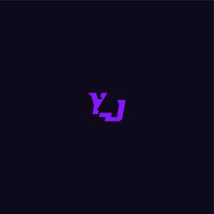 YJ letter cool and sporty design techno sport logo with bold monogram style