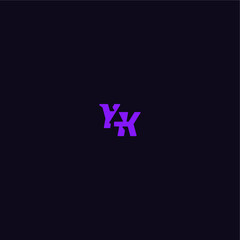 YK letter cool and sporty design techno sport logo with bold monogram style