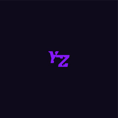 YZ letter cool and sporty design techno sport logo with bold monogram style
