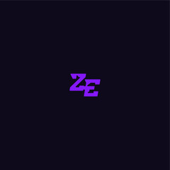ZE letter cool and sporty design techno sport logo with bold monogram style