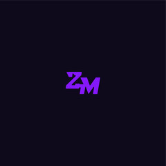 ZM letter cool and sporty design techno sport logo with bold monogram style