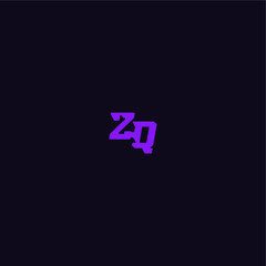 ZQ letter cool and sporty design techno sport logo with bold monogram style