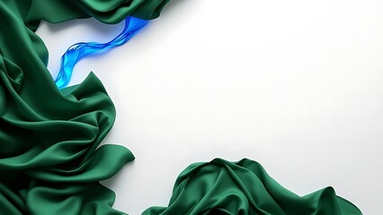 Emerald Drape Azure Flow emerald green flowing fabric