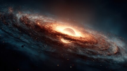 Hypnotic cosmic vortex with an enigmatic black hole amidst stellar dust