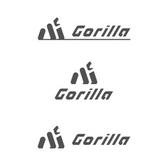 Gorilla silhouette and text simple modern logo for business. Vector illustration.