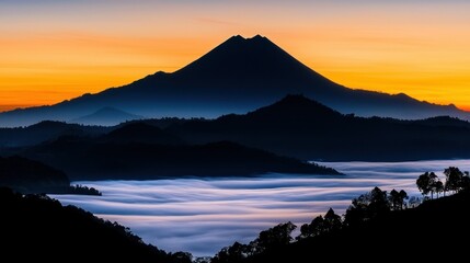 A stunning photograph of the sunrise over a mountain range