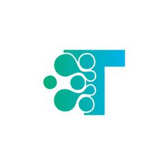 T initials dot technology connection vector logo design