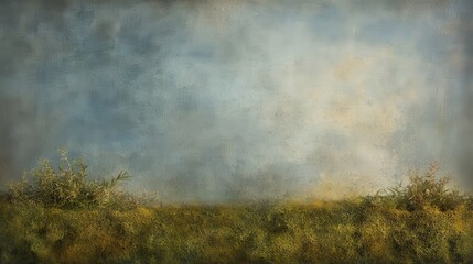 Gentle landscape with muted colors and textured details.