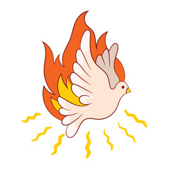Holy Spirit Pentecost Sunday vector greetings.
