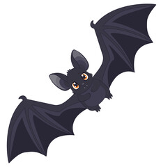 Cute black Halloween bat with big eyes, perfect for spooky and fun Halloween decorations.