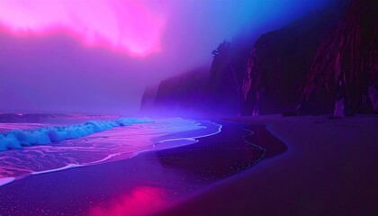 Colorful Coastal Night Scene