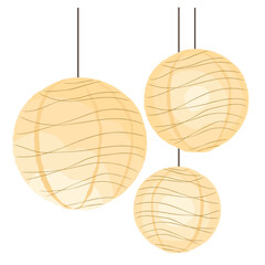 Chinese lanterns circular and cylindrical shape