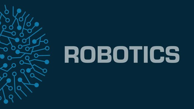 Robotics Circuit Circular Blue Rotating Left Text 