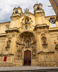 Fototapeta premium Basilica of Santa Maria in San Sebastian in a beautiful summer day, Spain