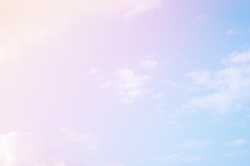 Beautiful clouds and blue sky with pastel color