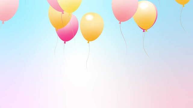Animation of pastel colored balloons slowly rising (loop)