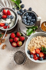 Healthy breakfast.. The concept of delicious and healthy food.