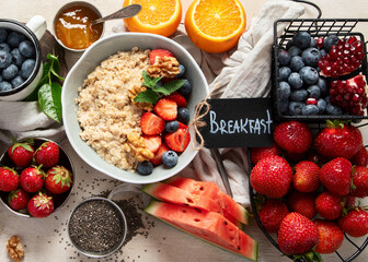 Healthy breakfast.. The concept of delicious and healthy food.