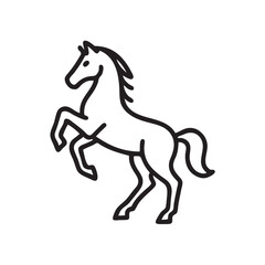 line drawing of jumping horse icon
