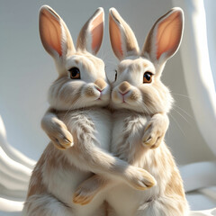 Obraz premium A tender and intimate portrait of a rabbit