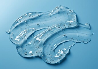 Transparent Gel Swatch on Blue Background