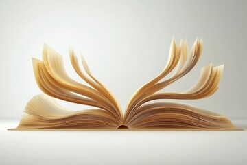 The concept of digital storytelling is enhanced through a creative visual of a laptop transitioning into flowing pages