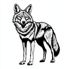 Naklejka premium A wild west coyote is incorporated into this western vintage halftone grunge modern design element