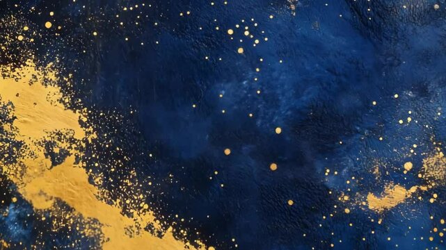Animation of starry summer night with glowing fireflies