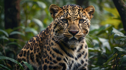 Naklejka premium portrait of a leopard