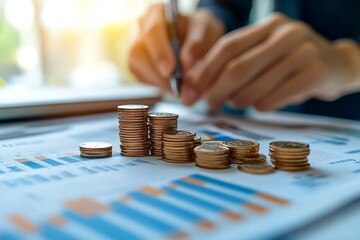 Financial advisory services. Asian advisor showing investment plans to clients in the consultancy office., Generative AI
