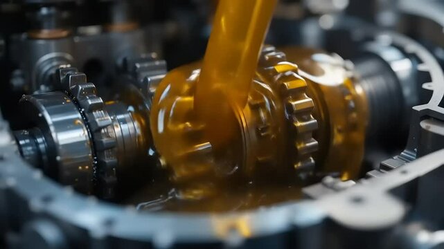 Gearbox Oil Change with Closeup.